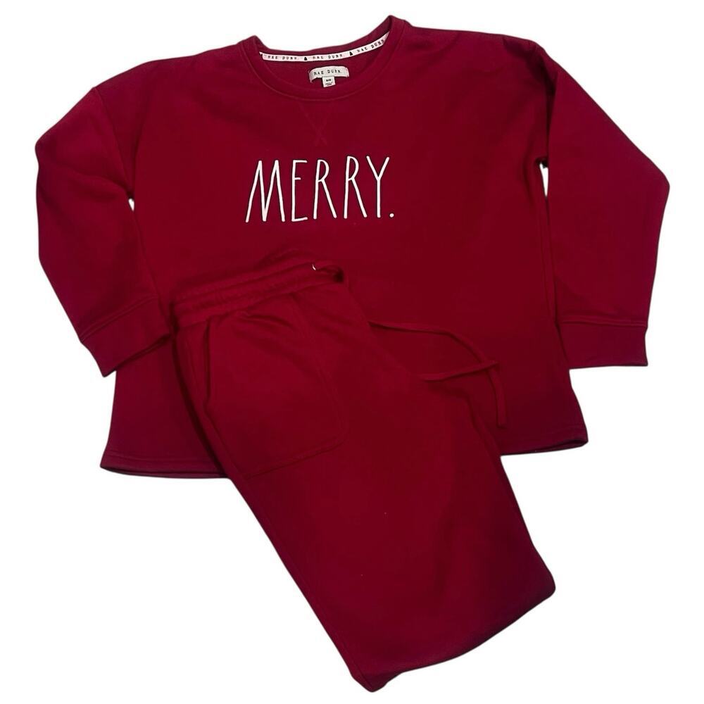 Rae Dunn Red Merry Pajama Lounge Set Medium - Picture 3 of 6